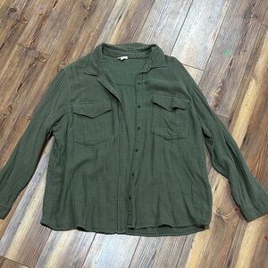 a.n.a Sage Green 100% cotton button up